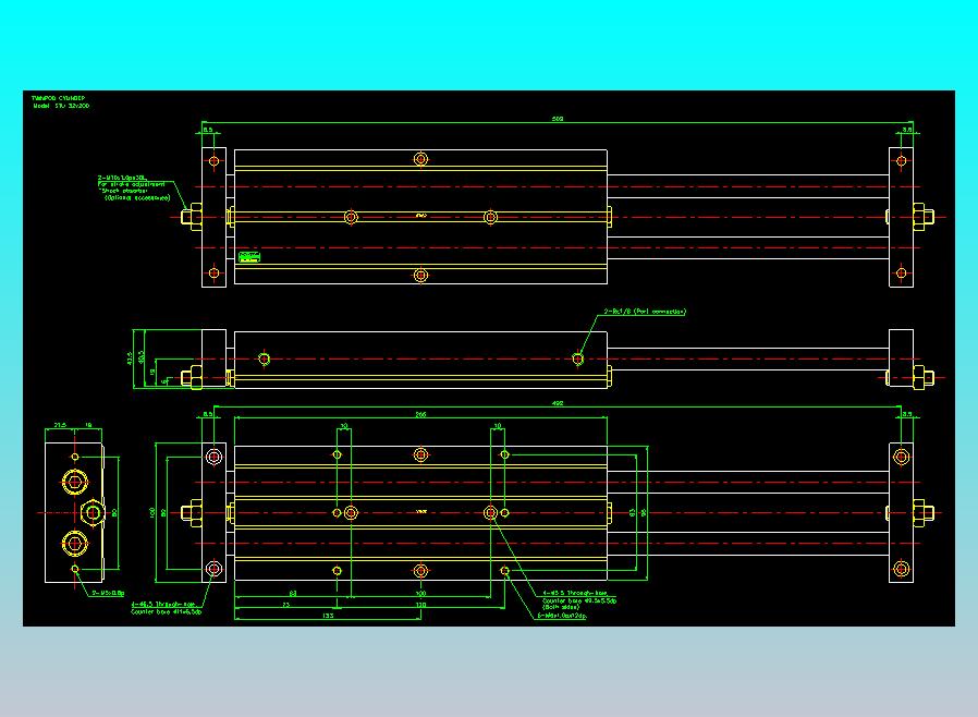 滑台气缸  双轴滑台气缸2D-STU32x200