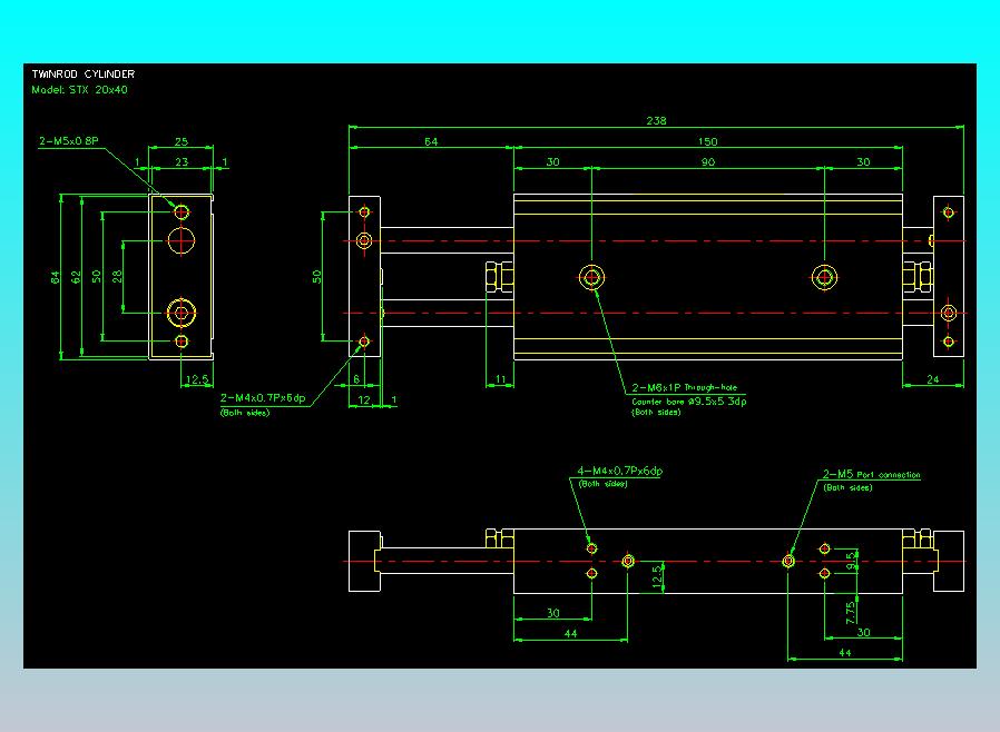 滑台气缸  双轴滑台气缸2D-STX20x40
