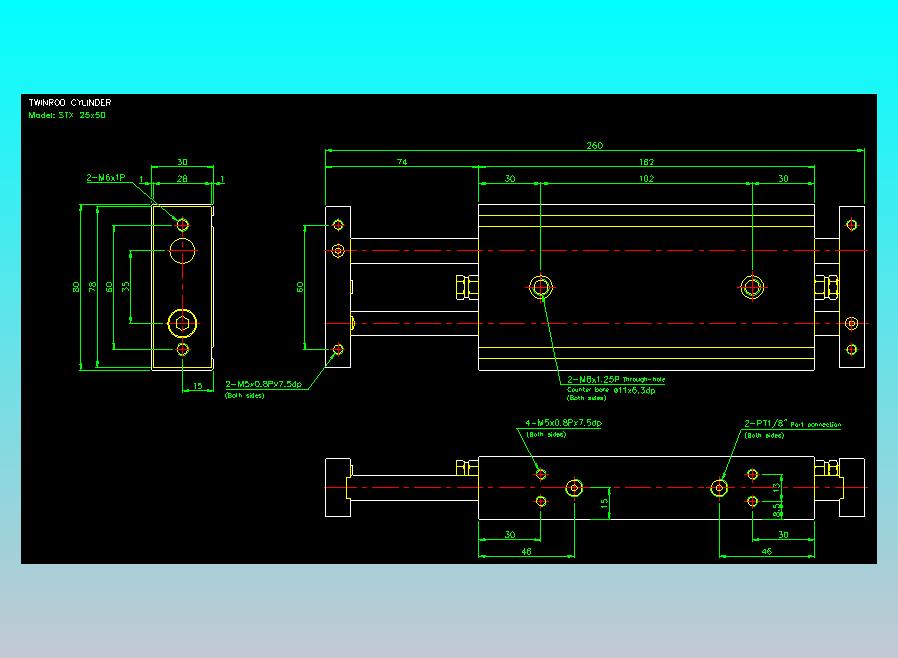 滑台气缸  双轴滑台气缸2D-STX25x50