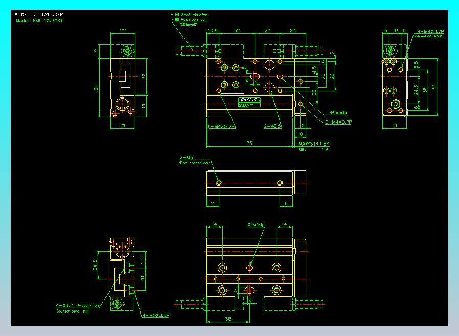 滑座气缸2D-FML10x30