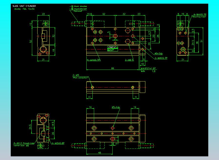 滑座气缸2D-FML10x50