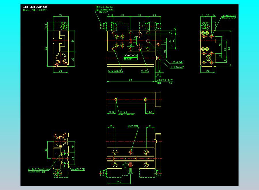 滑座气缸2D-FML16x30