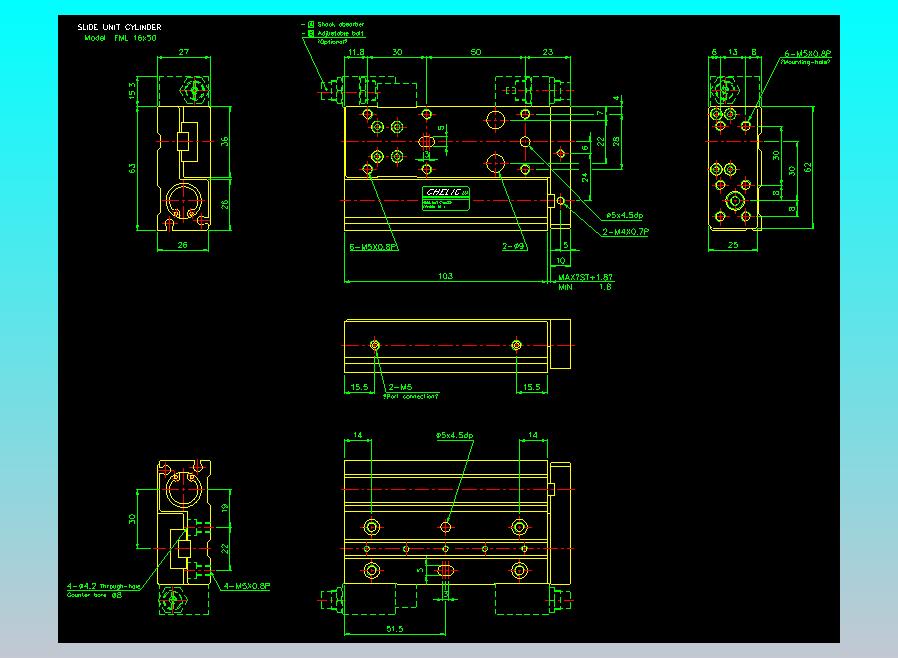 滑座气缸2D-FML16x50