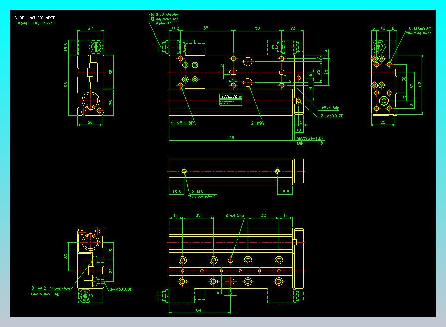 滑座气缸2D-FML16x75