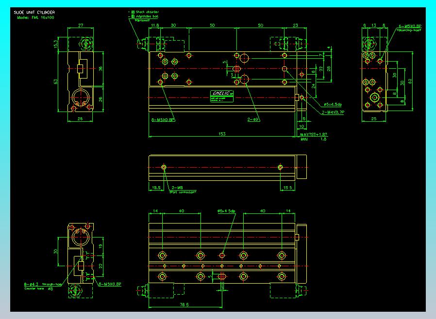 滑座气缸2D-FML16x100