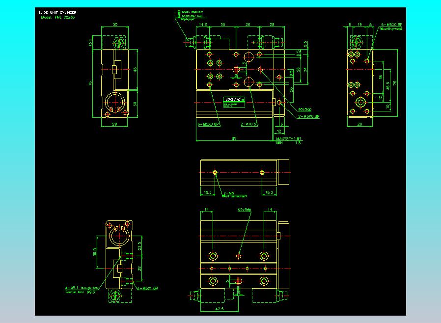 滑座气缸2D-FML20x30