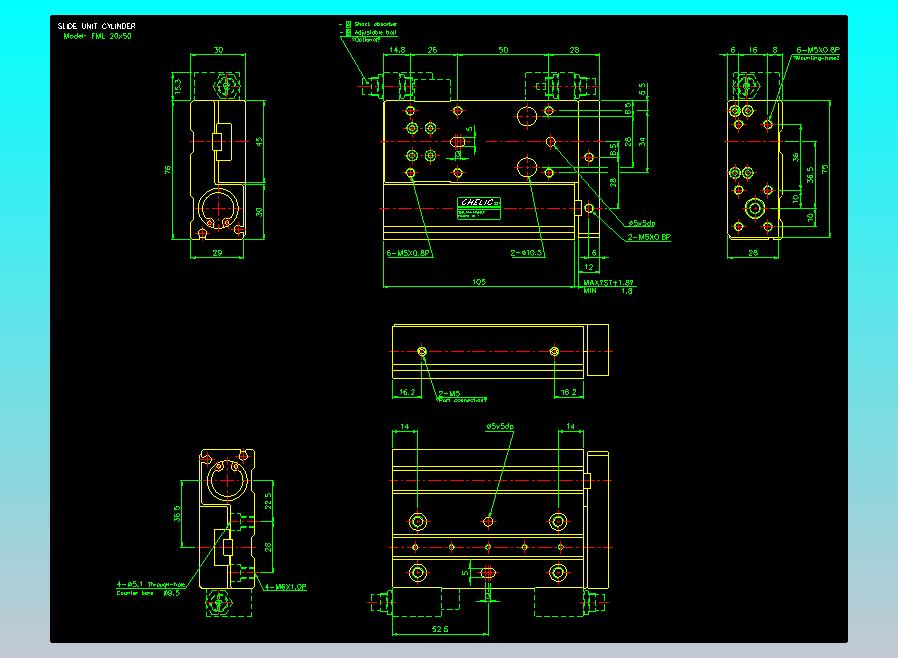 滑座气缸2D-FML20x50