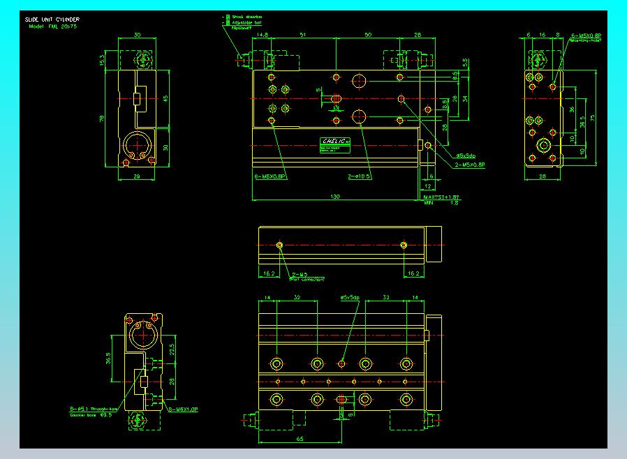 滑座气缸2D-FML20x75