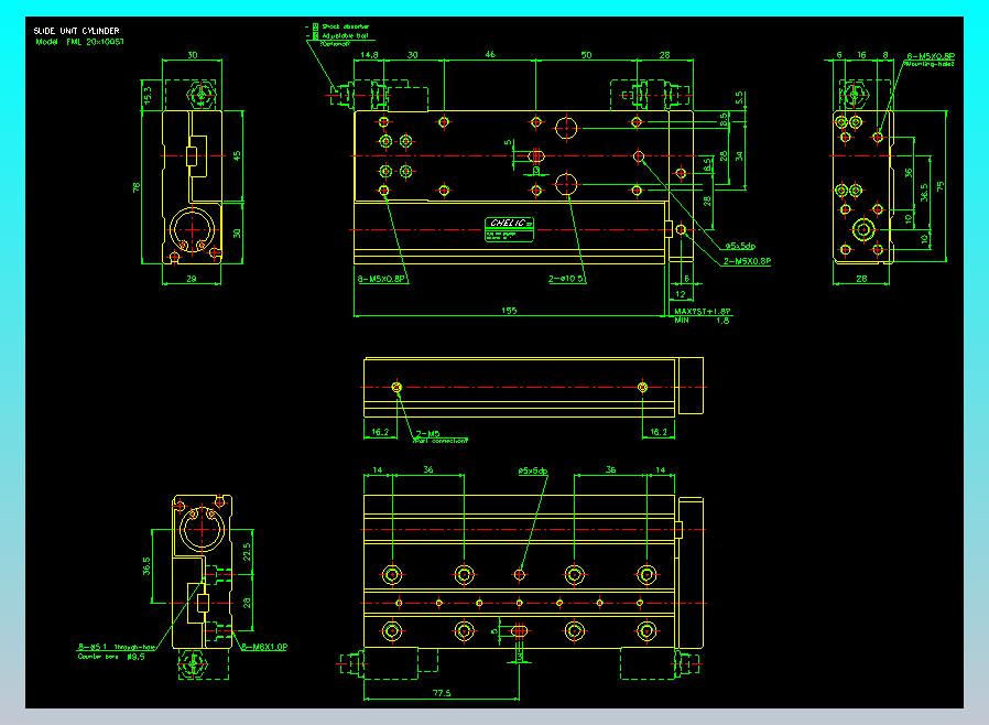 滑座气缸2D-FML20x100