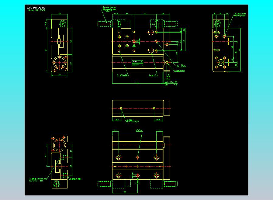滑座气缸2D-FML25x50