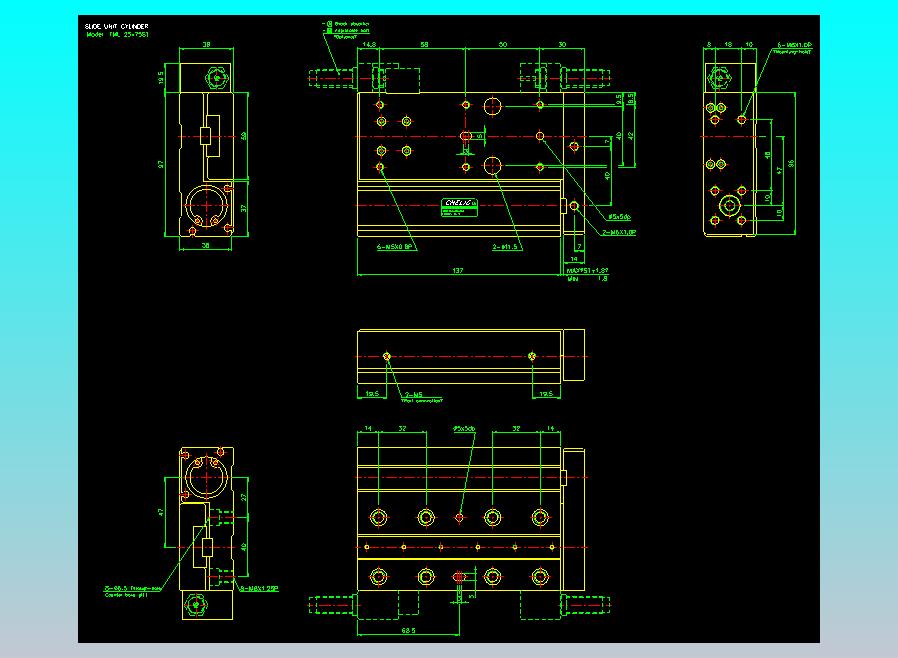 滑座气缸2D-FML25x75
