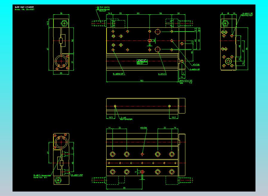 滑座气缸2D-FML25x100