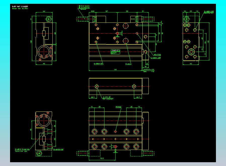 滑座气缸2D-FML32x75