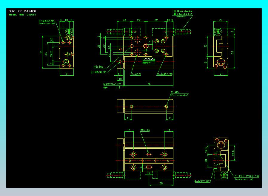 滑座气缸2D-FMR10x30