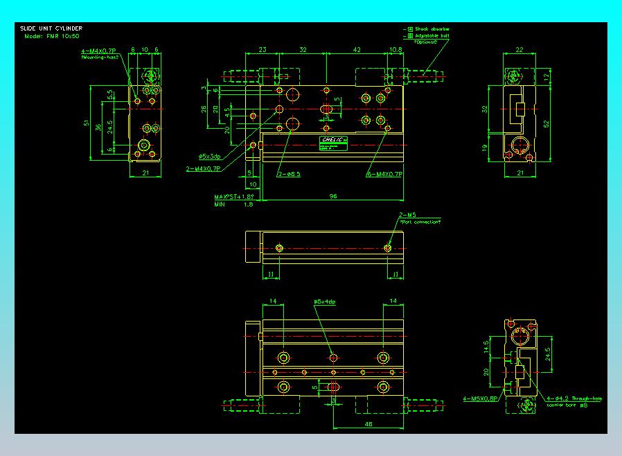 滑座气缸2D-FMR10x50