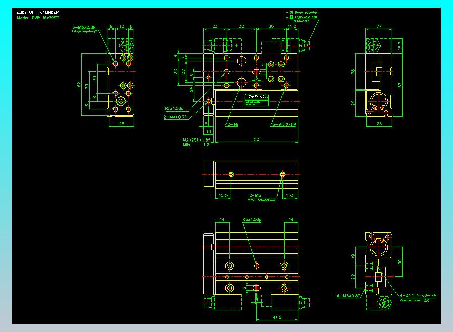 滑座气缸2D-FMR16x30