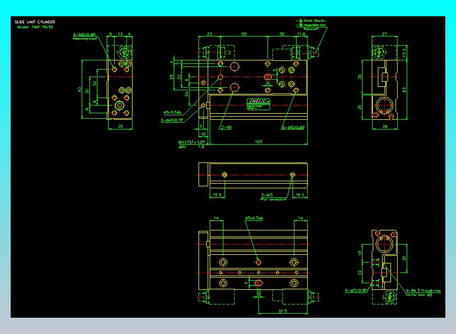 滑座气缸2D-FMR16x50