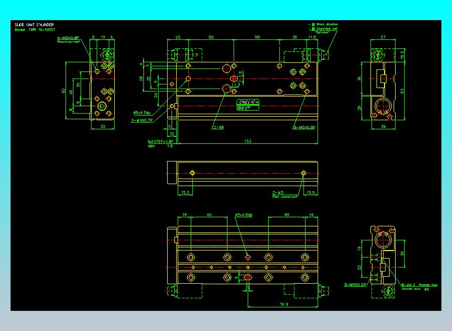 滑座气缸2D-FMR16x100