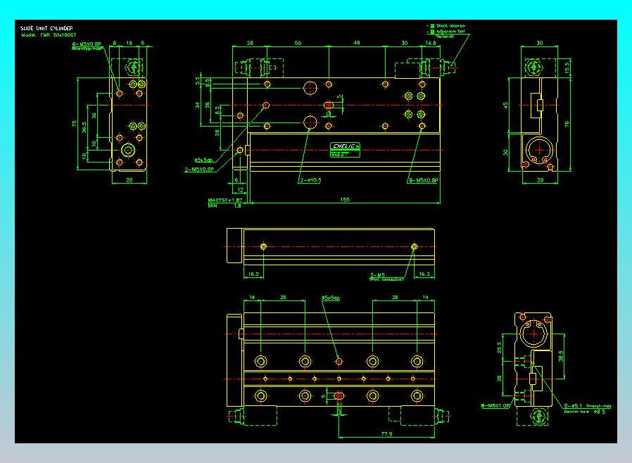 滑座气缸2D-FMR20x100