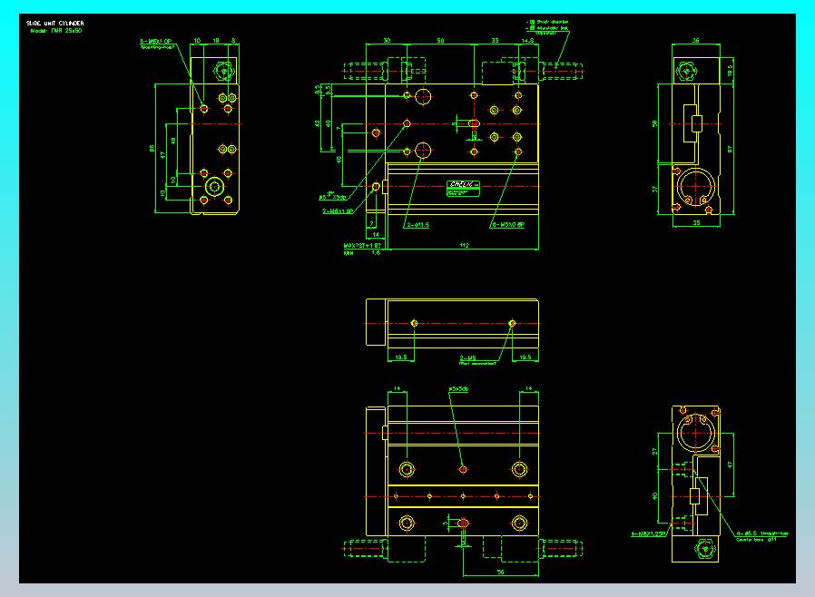 滑座气缸2D-FMR25x50
