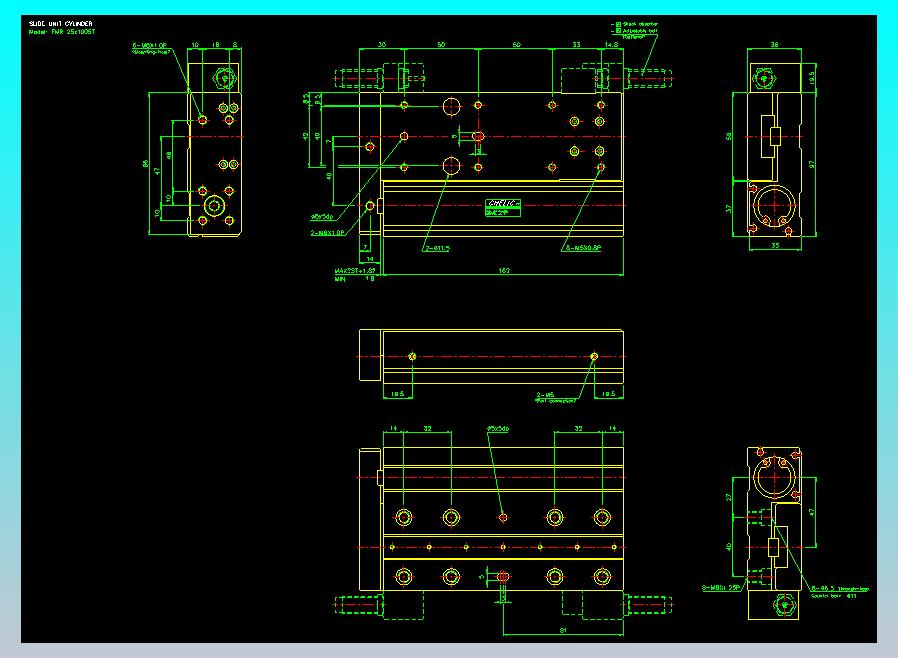 滑座气缸2D-FMR25x100
