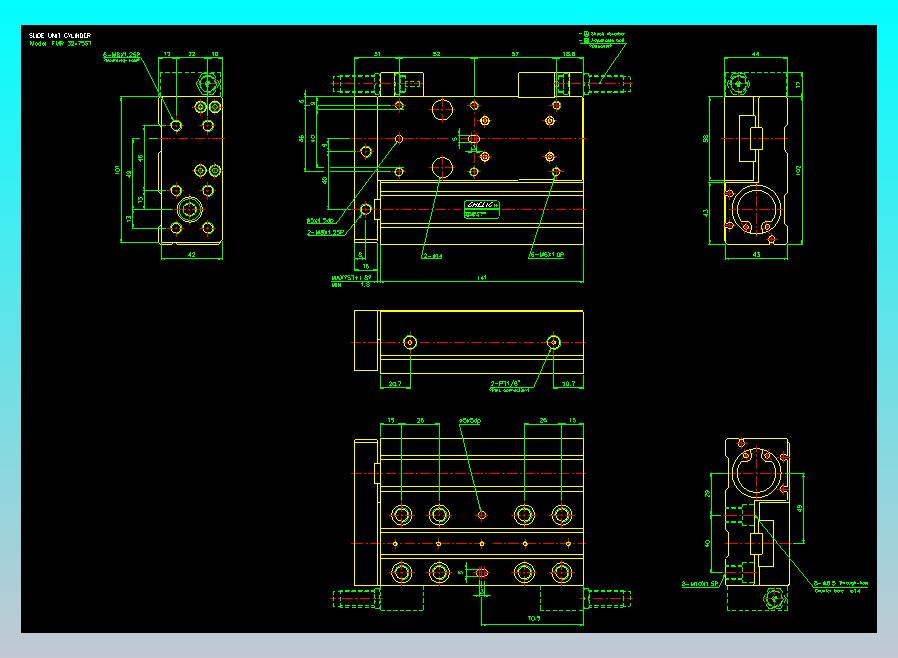 滑座气缸2D-FMR32x75