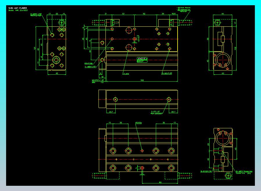 滑座气缸2D-FMR32x100