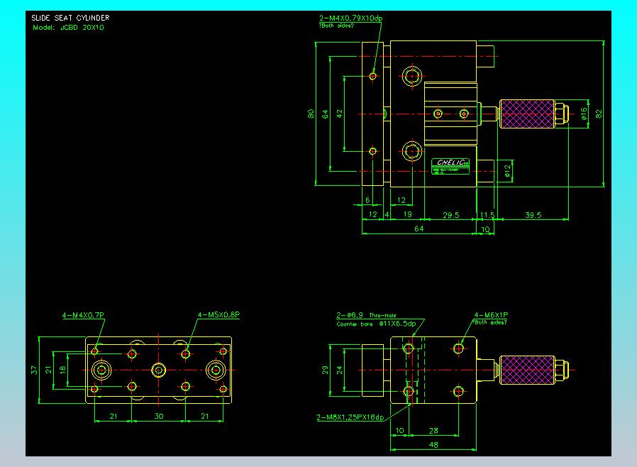 滑座气缸2D-JCBD20x10