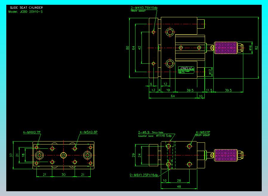 滑座气缸2D-JCBD20x10-S