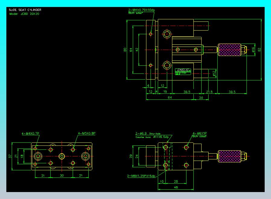 滑座气缸2D-JCBD20x20