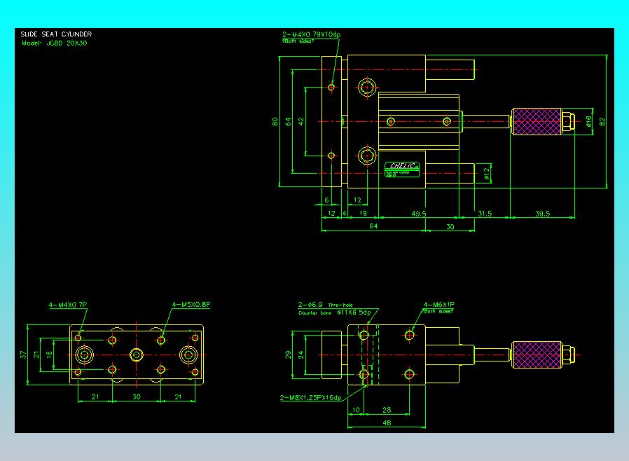 滑座气缸2D-JCBD20x30