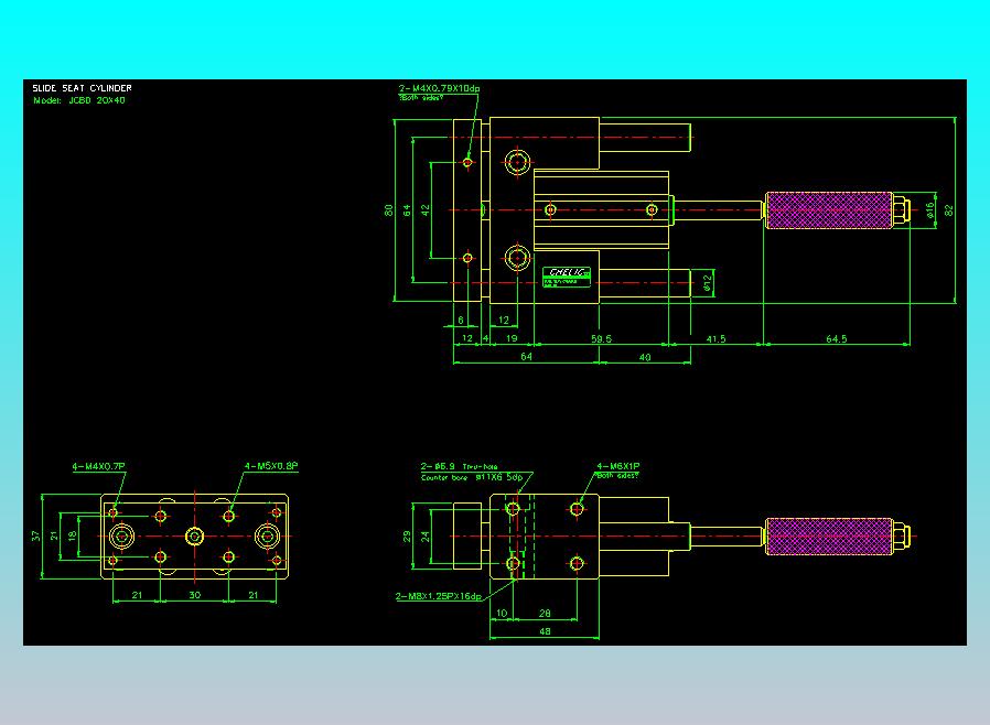 滑座气缸2D-JCBD20x40