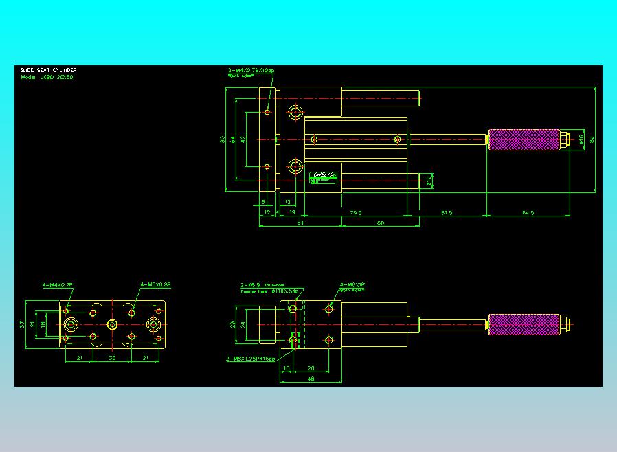 滑座气缸2D-JCBD20x60