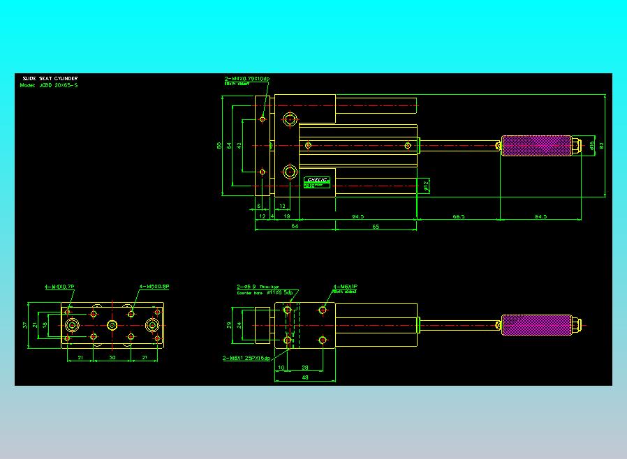 滑座气缸2D-JCBD20x65-S