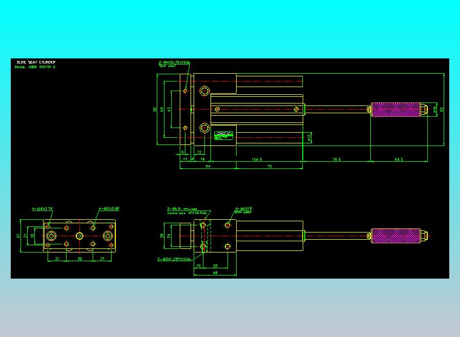 滑座气缸2D-JCBD20x75-S