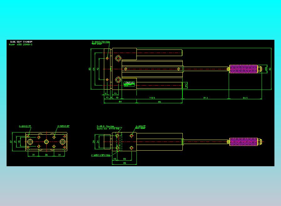 滑座气缸2D-JCBD20x90-S