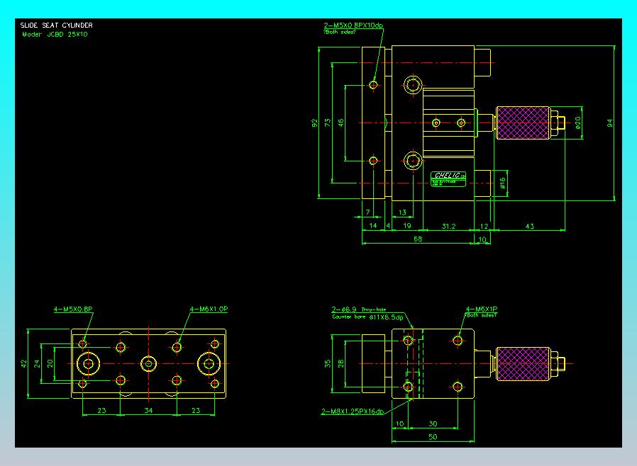 滑座气缸2D-JCBD25x10
