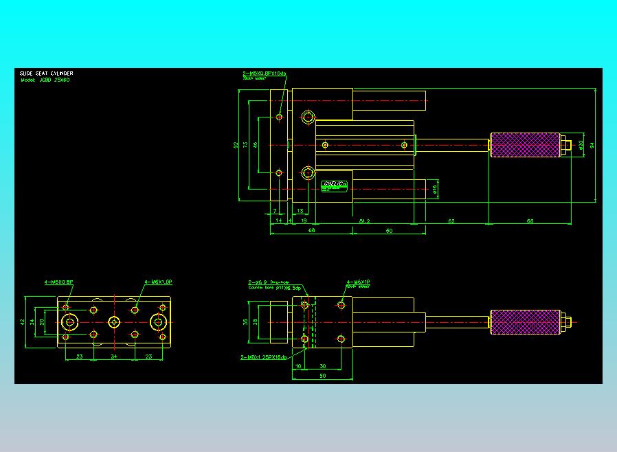 滑座气缸2D-JCBD25x60