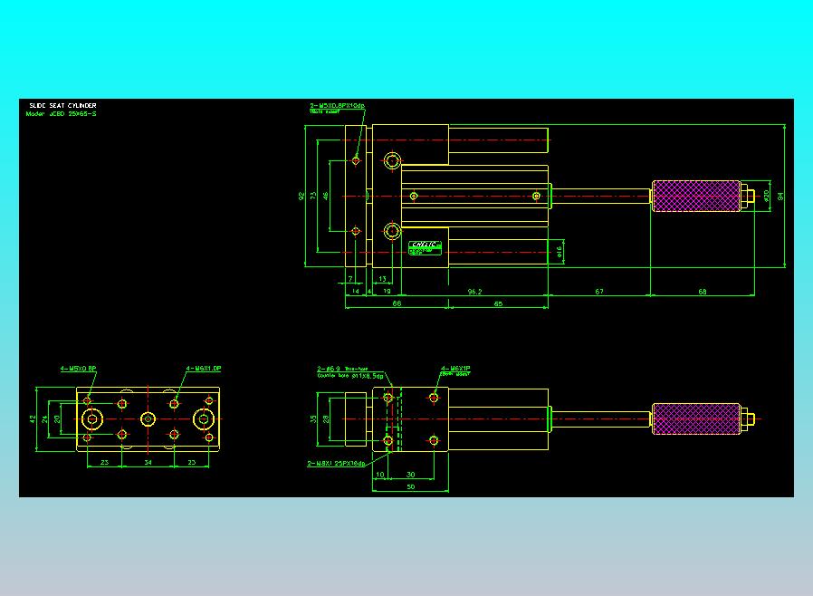 滑座气缸2D-JCBD25x65-S