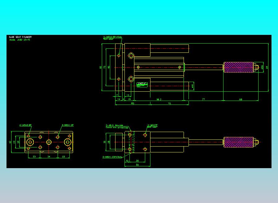 滑座气缸2D-JCBD25x75