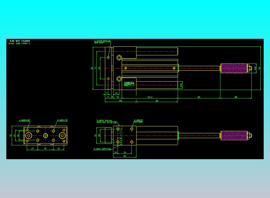 滑座气缸2D-JCBD25x90-S