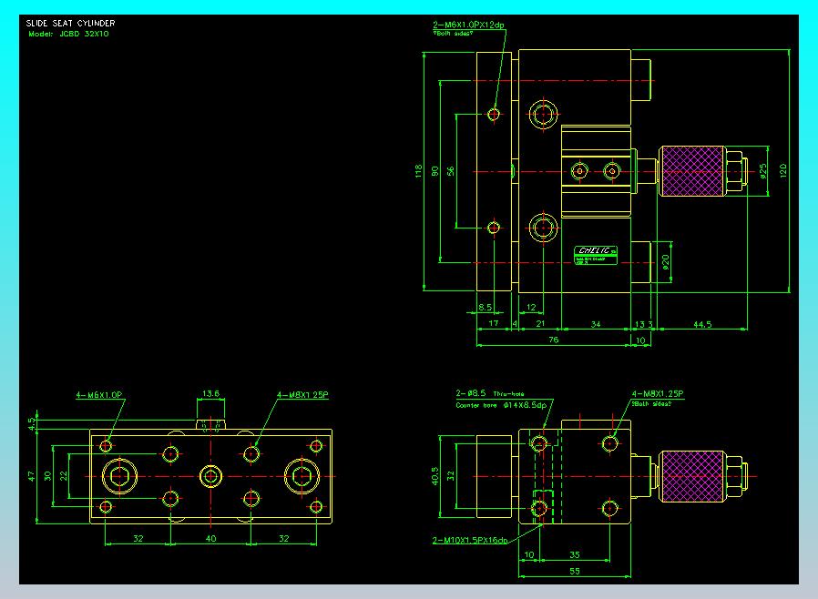 滑座气缸2D-JCBD32x10