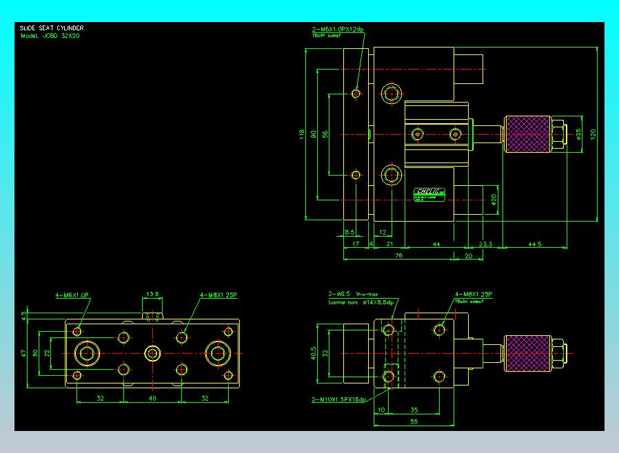 滑座气缸2D-JCBD32x20
