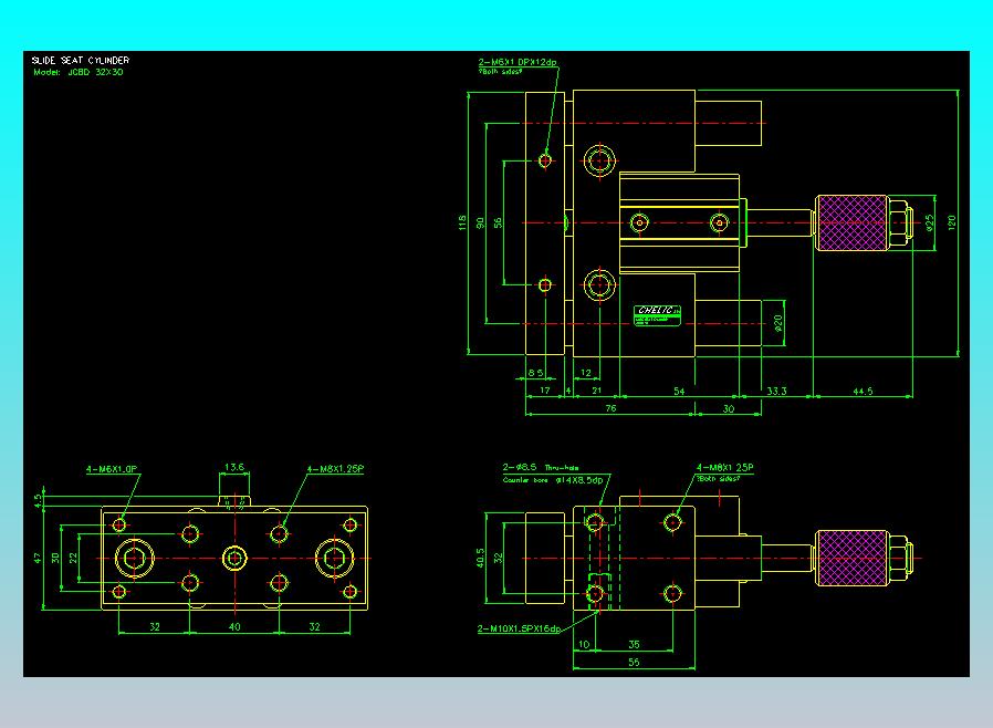 滑座气缸2D-JCBD32x30
