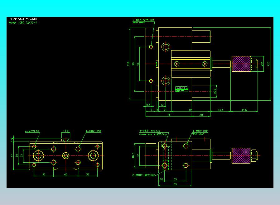 滑座气缸2D-JCBD32x30-S