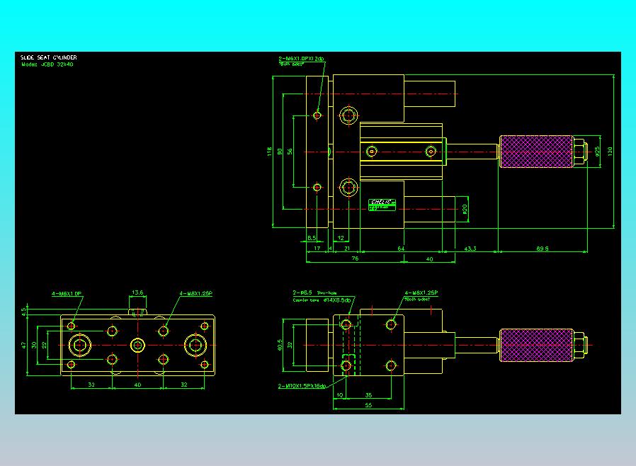滑座气缸2D-JCBD32x40