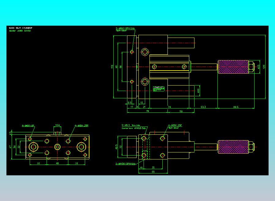 滑座气缸2D-JCBD32x50