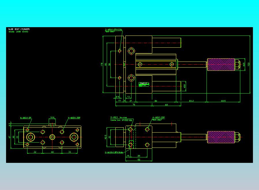 滑座气缸2D-JCBD32x60