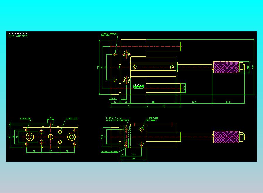 滑座气缸2D-JCBD32x75