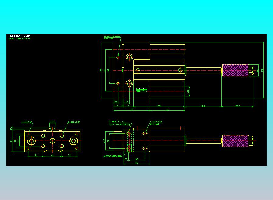 滑座气缸2D-JCBD32x75-S